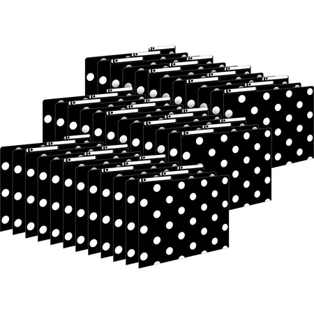 Barker Creek Black & White Dots Designer Letter-Size File Folders, 36/Package 3918